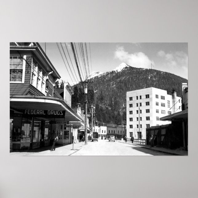 Uppdrag Street i Ketchikan centrum Poster (Framsidan)