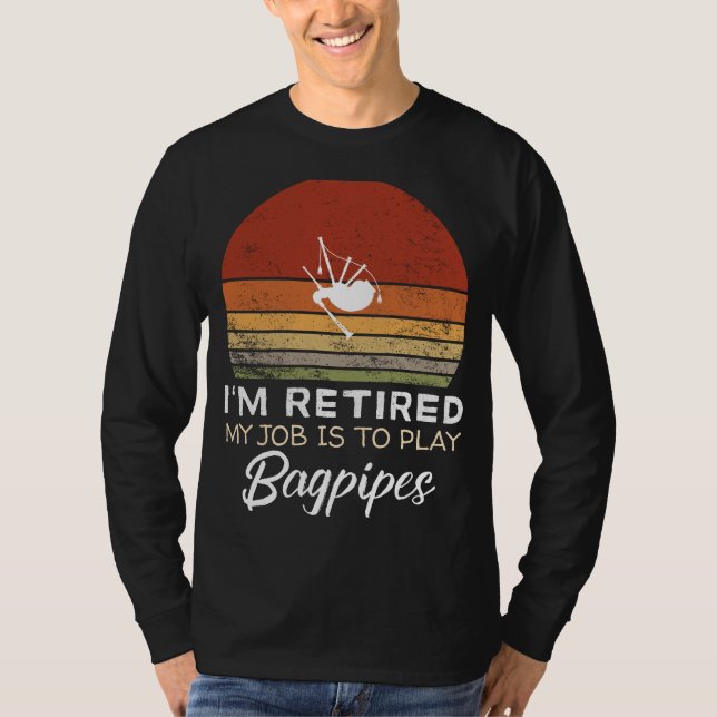 Uppdraget Bagpipes Player Tee: Superskoj Pension T Shirt (Framsida)