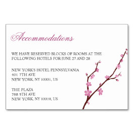 Uppehållskort för Cherry Blommar Bröllop Bordsnummer