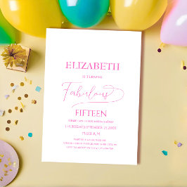 Uppenbara femton rosa elegant klassisk quinceañera inbjudningar