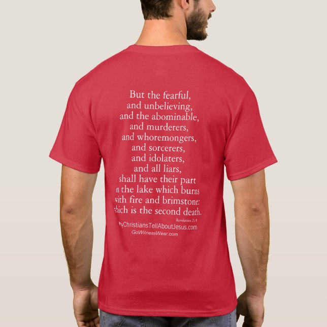 Uppenbarelse21:8 T Shirt (Baksida)