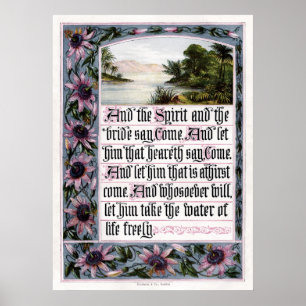 Uppenbarelse22:17tryck Poster
