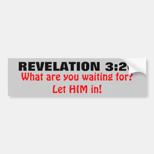 Uppenbarelse3:20 l5At Jesus in! Bildekal (Framsidan)
