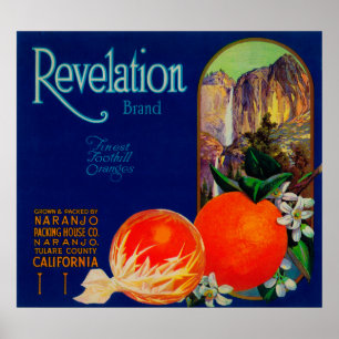 Uppenbarelse orange LabelNaranjo, CA Poster