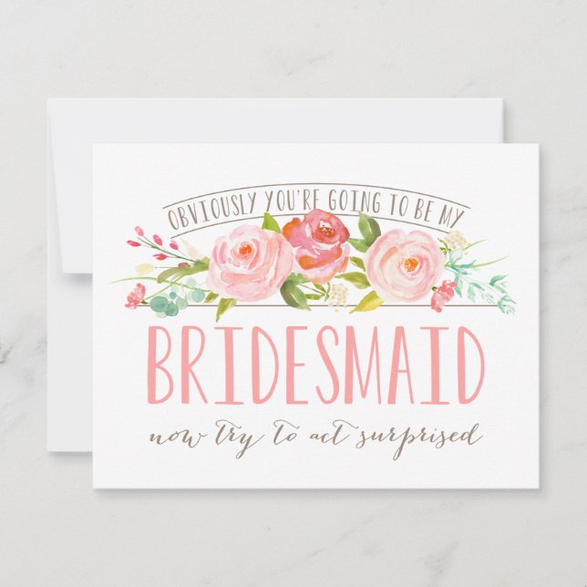 Uppenbarligen Bridesmaid Ro Garden Card Inbjudningar (Framsida)
