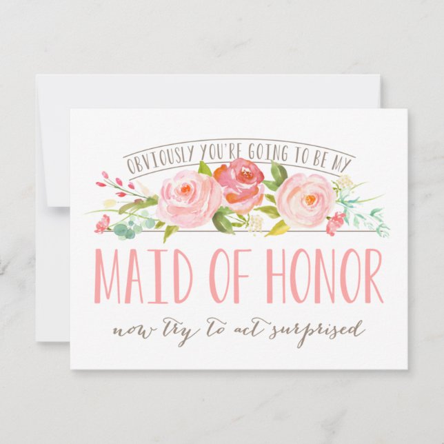 Uppenbarligen Garden Card Maid of honor Ro Inbjudningar (Framsida)