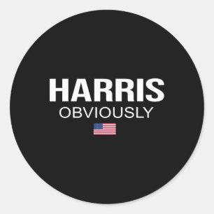 Uppenbart för president 2024 Kamala American Flagg Runt Klistermärke