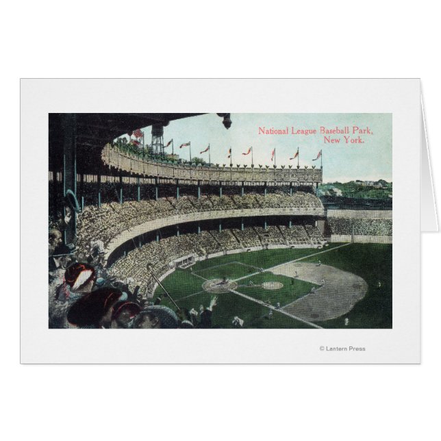 Upper Bleacher View of Nat'l League Baseball Par Hälsningskort (Framsidan Horizontal)