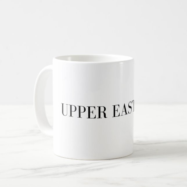 Upper East Side-mugg | NYC Manhattan-typografi Kaffemugg (Framsida vänster)