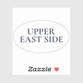 Upper East Side NYC Oval Preppy Classic Klistermärken