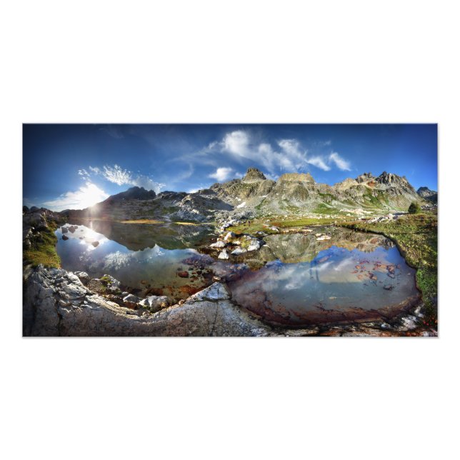 Upper Ediza Sjö-bäckenet under Minarets-Sierran Fototryck (Framsidan)