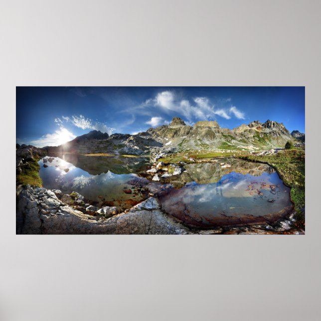 Upper Ediza Sjö-bäckenet under Minarets-Sierran Poster (Framsidan)