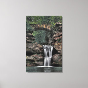 Upper Falls, gamling av man, hocking Backe Canvastryck
