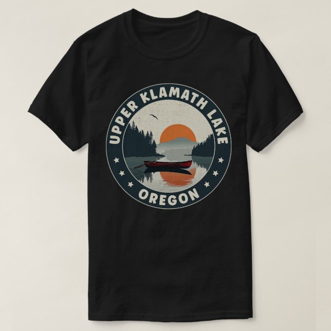 Upper Klamath Sjö Oregon Sunset T Shirt (Design framsida)