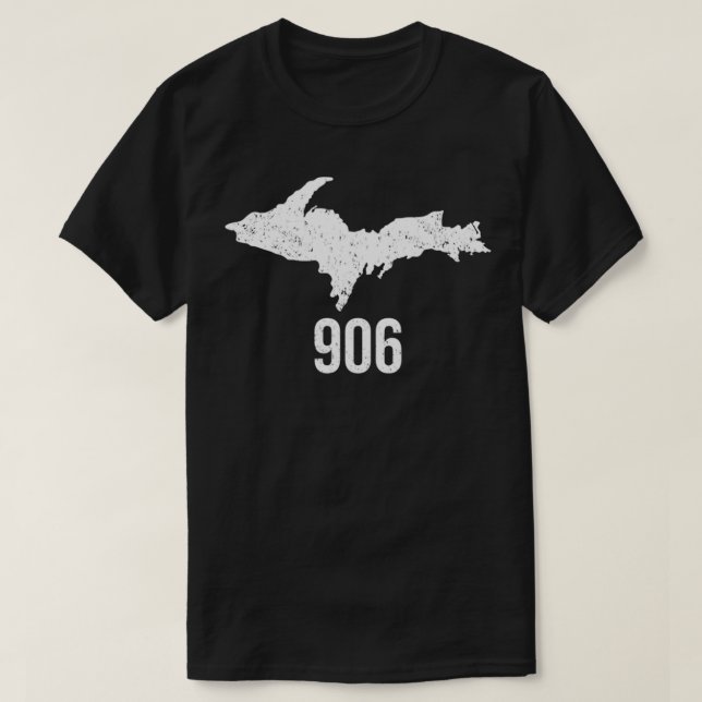 Upper Peninsula UP 906 Yooper Pride Michigan Roots T Shirt (Design framsida)