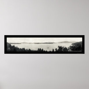 Upper Saranac Sjö Photo 1912 Poster