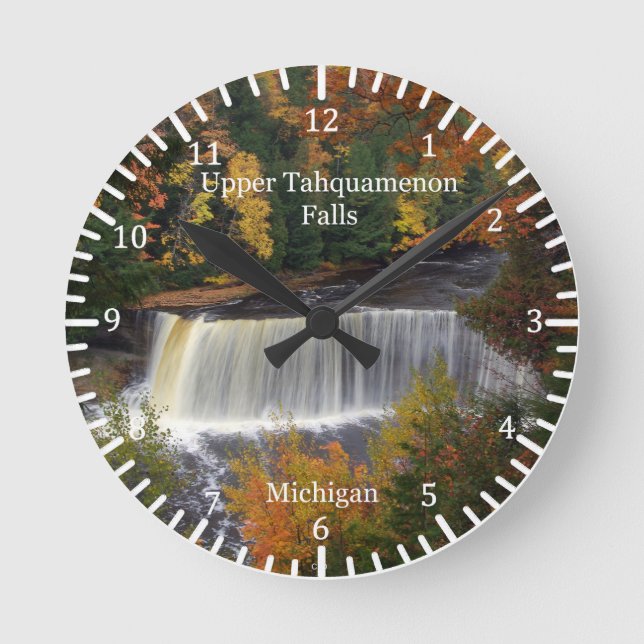 Upper Tahquamenon Falls-klocka Rund Klocka (Framsida)