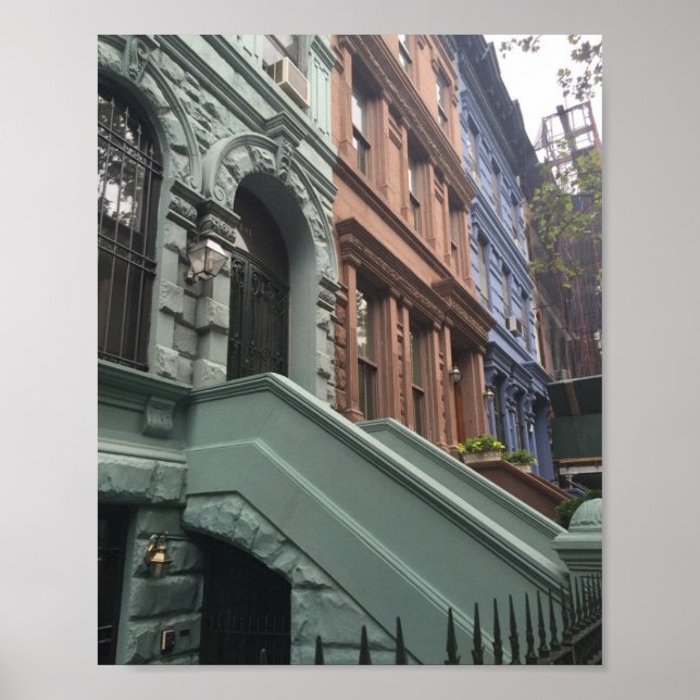 Upper Väster Side Brownstone Townhouse New York NY Poster (Framsidan)