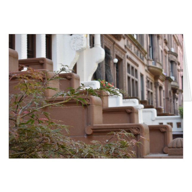 Upper Väster Side Brownstones New York City NYC Hälsningskort (Framsidan Horizontal)