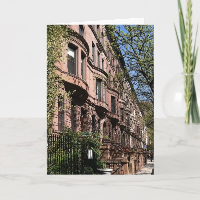 Upper Väster Side Brownstones New York City NYC Kort (Framsida)