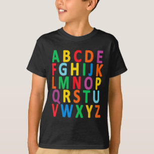 Uppercase Brev Alphabet Lär Abc Boy Girl Kids T Shirt