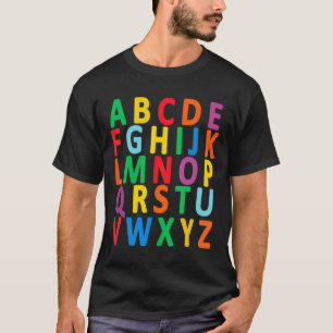 Uppercase Brev Alphabet Lär Abc Boy Girl Kids T Shirt