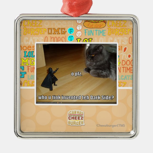 Uppfann vem den mörka sidan? julgransprydnad metall (Framsidan)