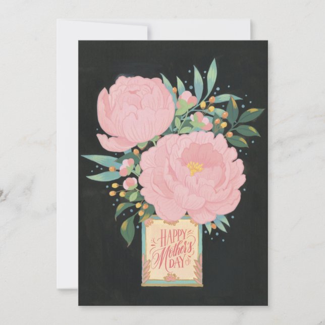 Uppfattat Peony Mors dag-kort Kort (Framsida)