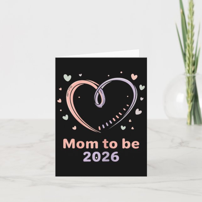 Uppflyttad till blivande mamma Est. 2026 Nyfödd ba Kort (Framsida)