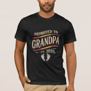 Uppflyttad till farfar 2025 Farfar est 2025 T Shirt