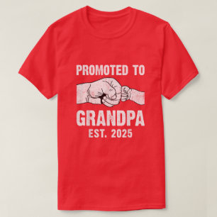 Uppflyttad till farfar 2025 Graviditetsannonsering T Shirt