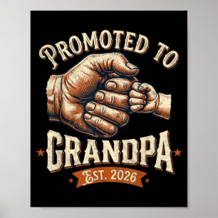 Uppflyttad till Farfar Est 2026 Fist Bump Ba Poster