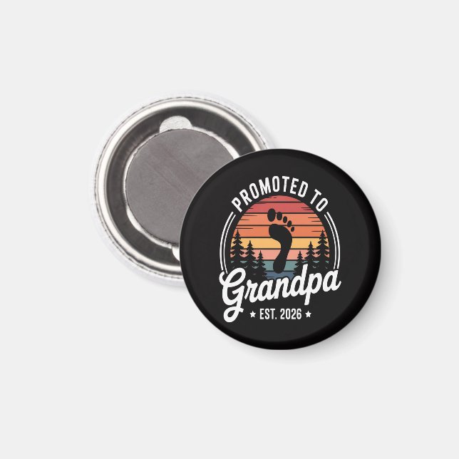 Uppflyttad till farfar est. 2026 magnet (Front/Back)
