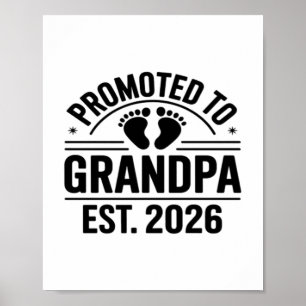 Uppflyttad till farfar, Est. 2026, Rolig ny farfar Poster