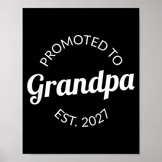 Uppflyttad till farfar Est 2027 Ny farfar Papa Poster (Framsidan)