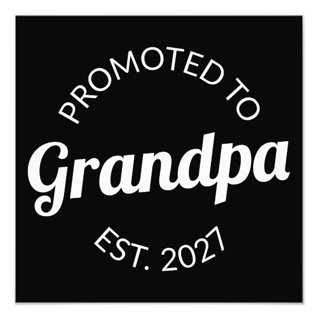 Uppflyttad till farfar Est 2027 Nya pappa jag Fototryck (Framsidan)