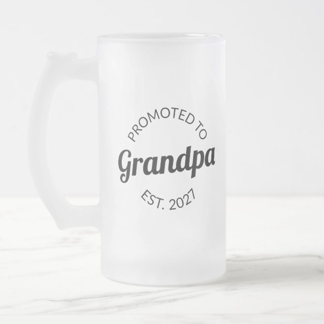 Uppflyttad till farfar Est 2027 Nya pappa jag Frostat Ölglas (Vänster)