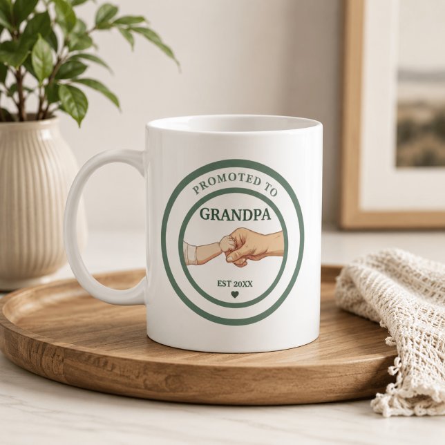 Uppflyttad till Farfar Est. 20XX  Kaffemugg (Skapare uppladdad)
