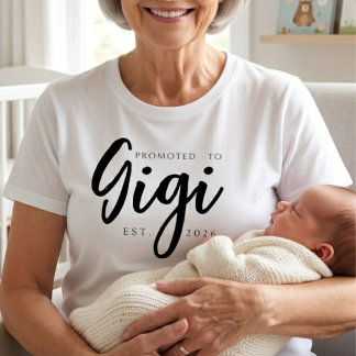 Uppflyttad till Gigi Classic EST År Design T Shirt