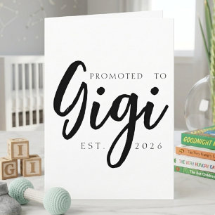 Uppflyttad till Gigi EST Årsmeddelandekort Kort