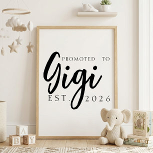 Uppflyttad till Gigi Minimal familjeväggkonst Poster