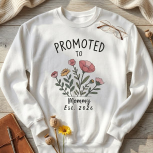 Uppflyttad till Mamma Blommig Est År Stil T Shirt