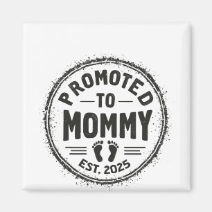 Uppflyttad till Mamma Est. 2025 Graviditetsannonse Magnet