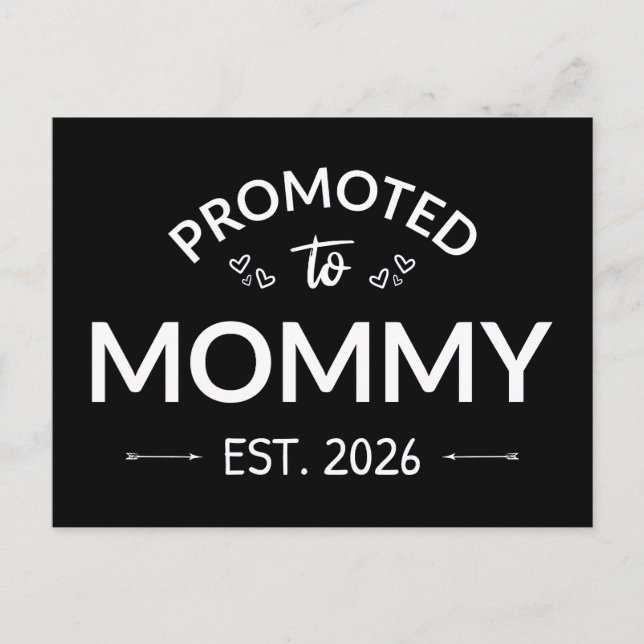 Uppflyttad Till Mamma Est. 2026 II Vykort (Framsida)