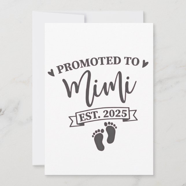Uppflyttad till Mimi Est. 2025 Blivande mormor  Julkort (Framsida)