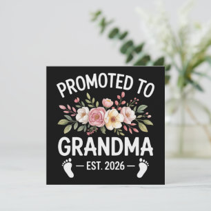 Uppflyttad till Mormor 2026 Första gången Nana Blo Inbjudningar