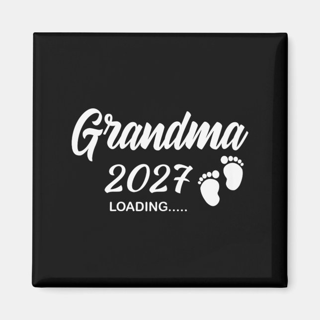 Uppflyttad till Mormor 2027 Kommande Bebis Annonse Magnet (Framsidan)