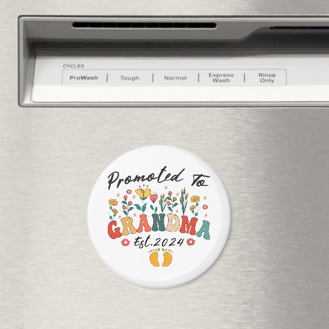 Uppflyttad till Mormor est. 2024 MormorsOrnament Magnet (In Situ (Dishwasher))