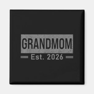 Uppflyttad till Mormor Est 2026 Bebis Tillkännagiv Magnet