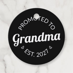 Uppflyttad till Mormor Est 2027 Ny Mormor Jag Gåvor Etiketter